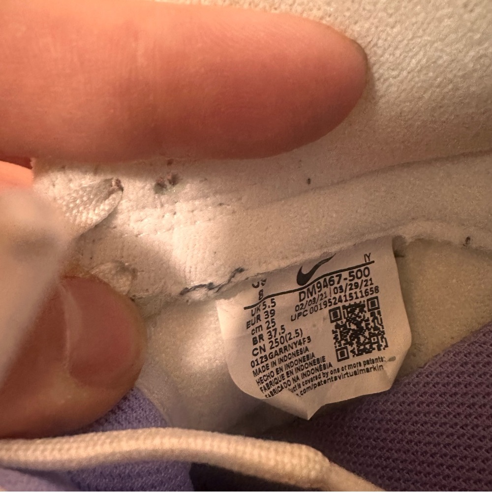 Nike W Dunk Low OG Purple Pulse Womens 8 / Mens 6.5 White Violet DM9467-500 - Picture 12 of 13